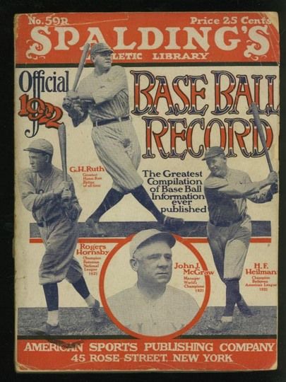 MAG 1922 Spalding's Official Baseball Record
